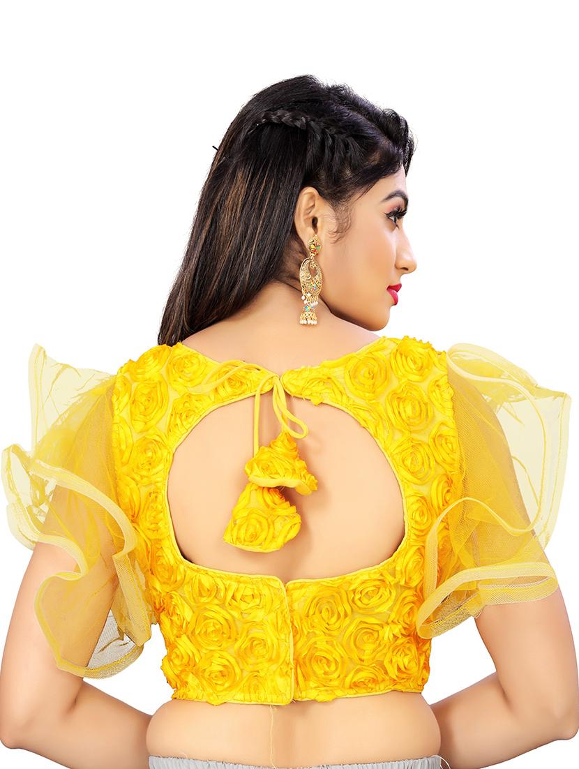 yellow bell sleeves regular blouse - 20005432 - Standard Image - 2