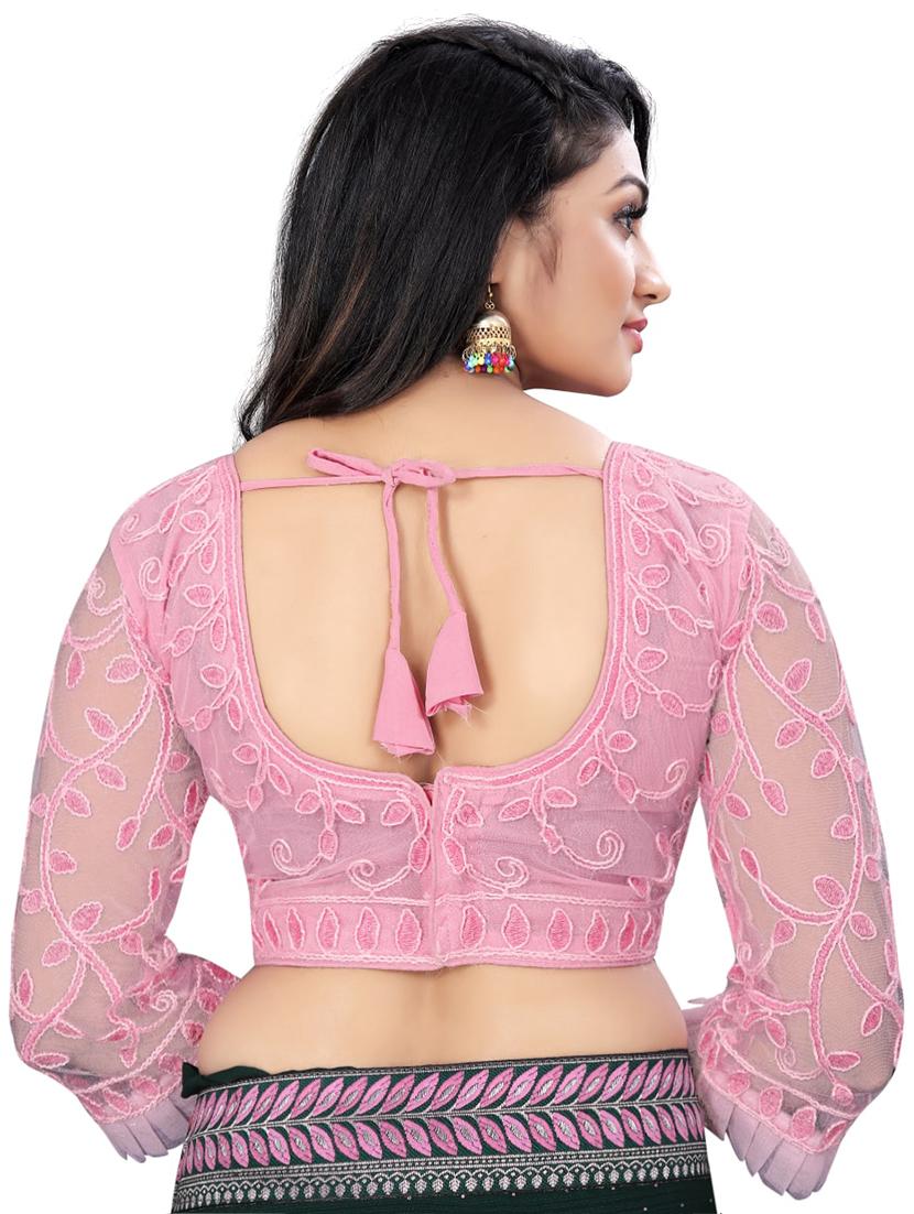 pink embroidered three quater sleeves blouse - 20005464 - Standard Image - 2