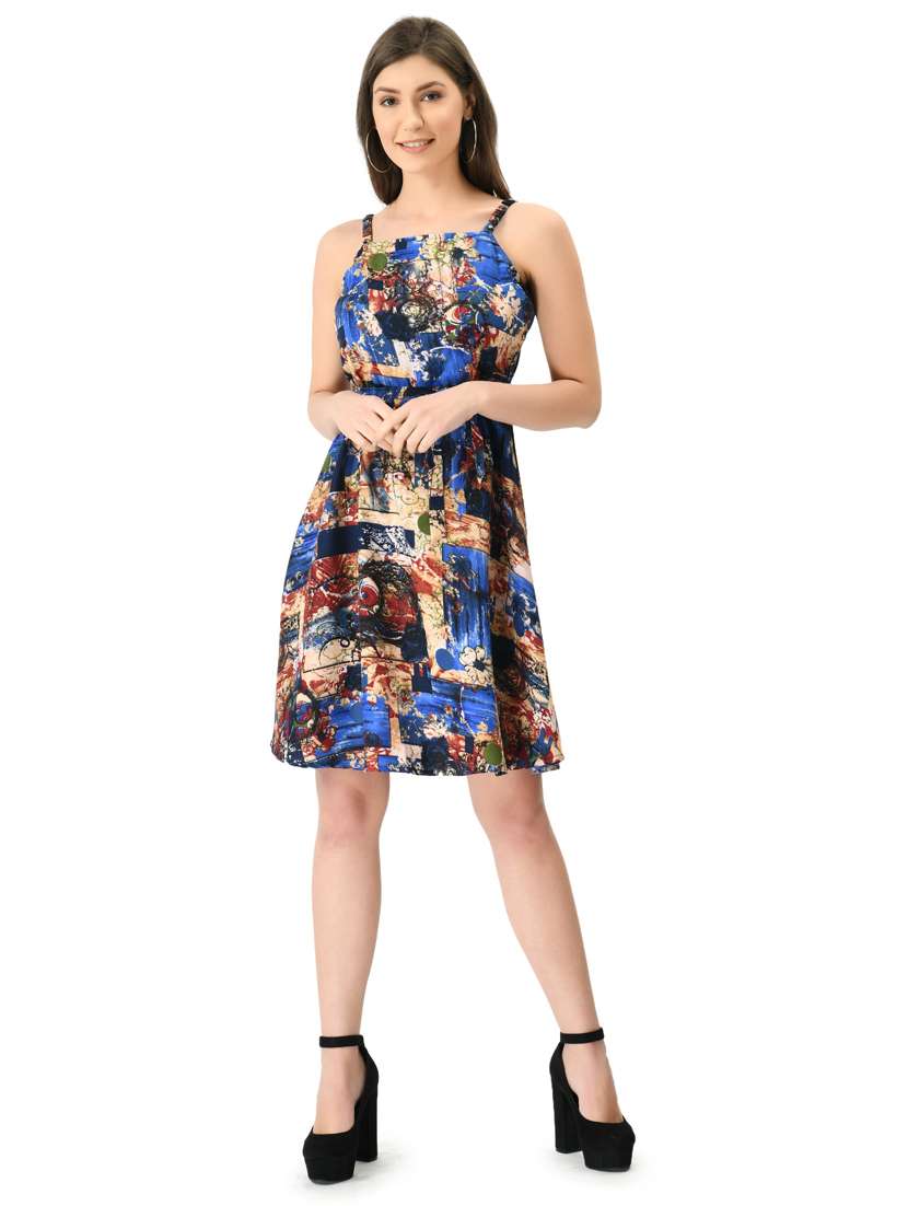 women's fit & flare printed dress