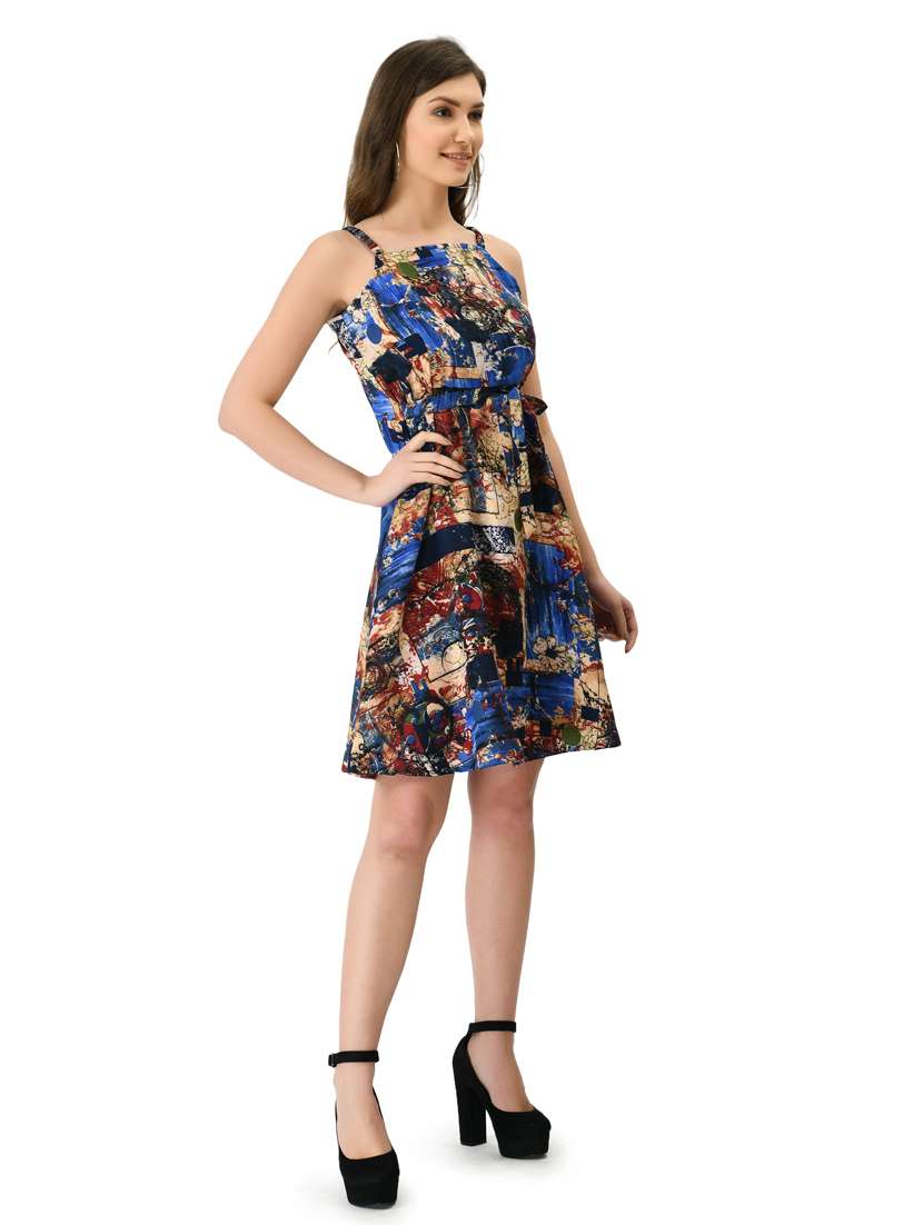 women's fit & flare printed dress - 20007209 - Standard Image - 2