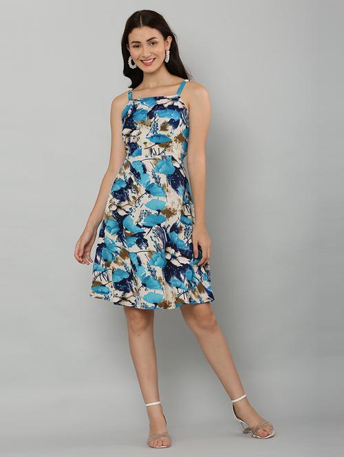 women's fit & flare floral dress - 20007224 -  Standard Image - 0