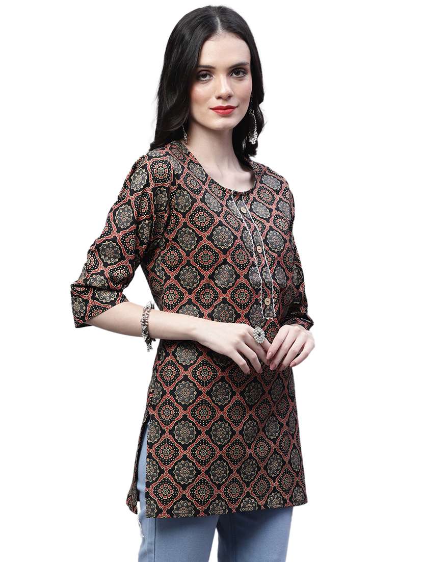 women printed cotton short kurti - 20007361 -  Standard Image - 2