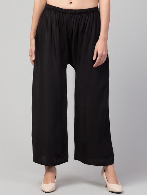 black rayon palazzos - 20007366 -  Standard Image - 0