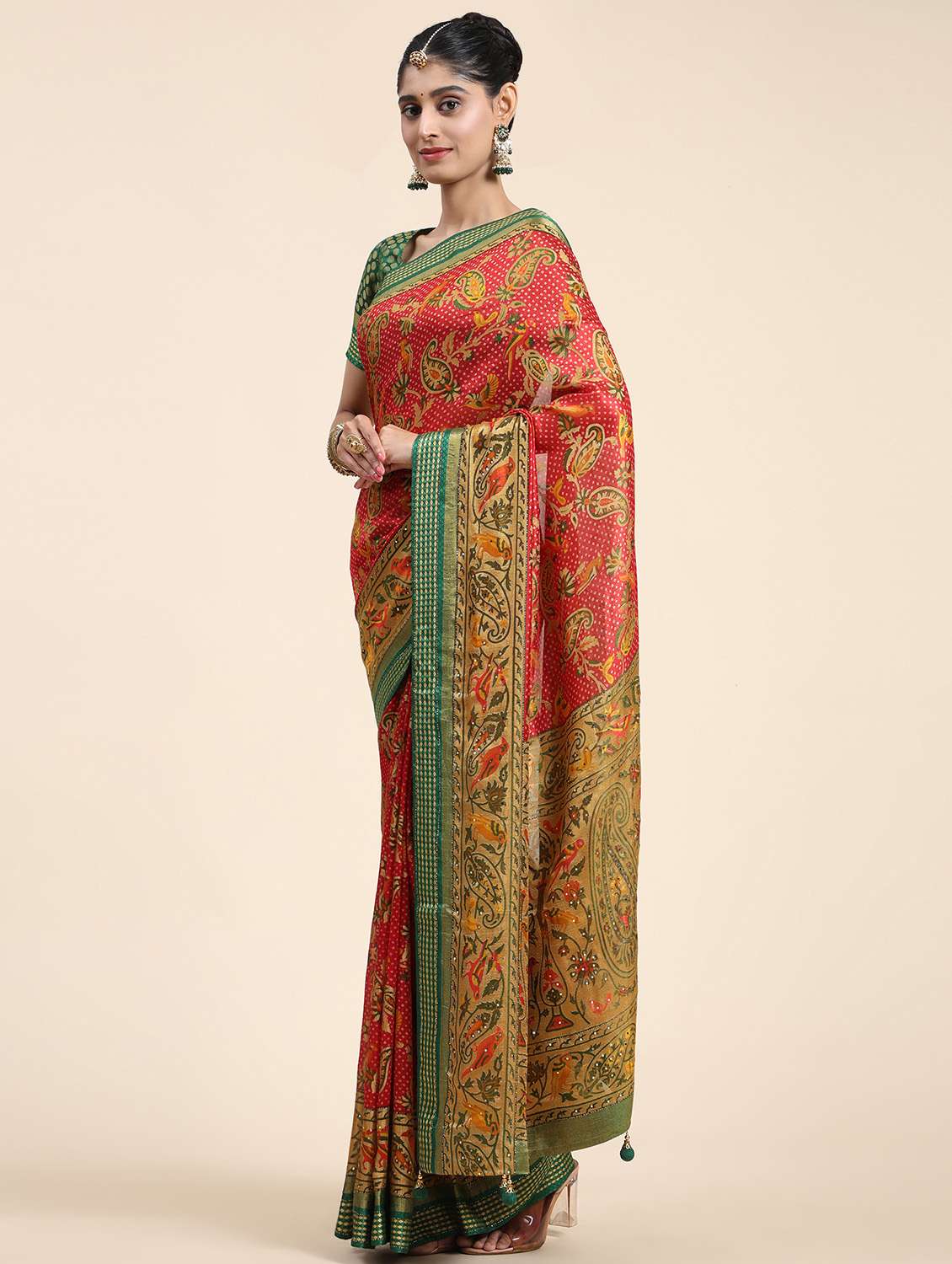 women's self design multi colored saree with blouse - 20007392 - Standard Image - 2