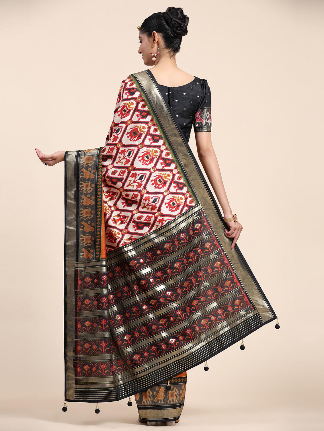 women's self design multi colored saree with blouse - 20007398 - Standard Image - 2
