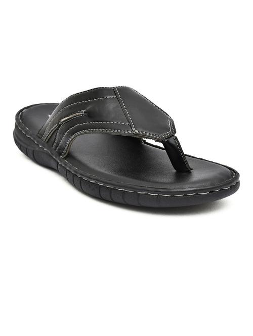 black pu toe separator slippers - 20007510 -  Standard Image - 0
