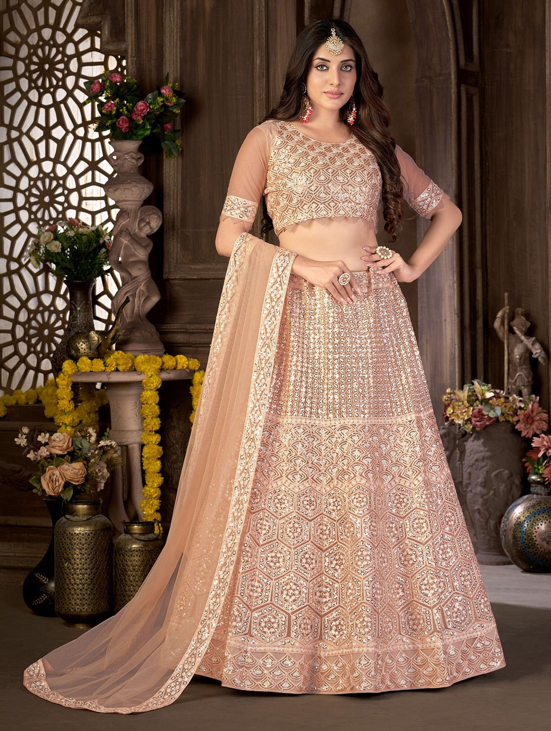 embroidered flared lehenga choli with dupatta - 20007520 - Zoom Image - 0