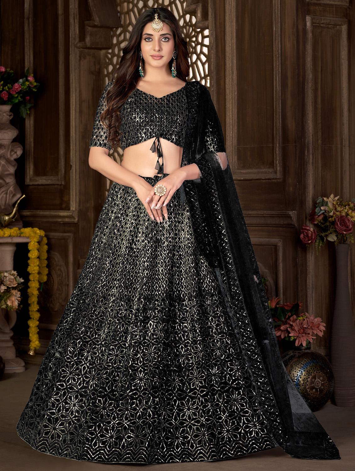 embroidered flared lehenga choli with dupatta - 20007529 -  Zoom Image - 0
