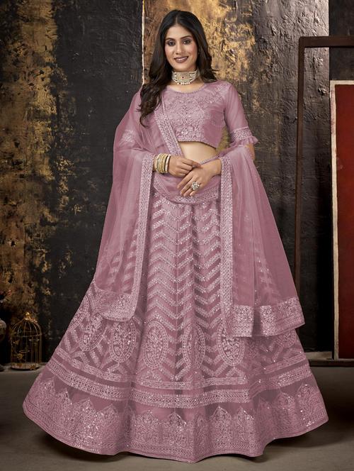 embroidered flared lehenga choli with dupatta - 20007538 -  Standard Image - 0