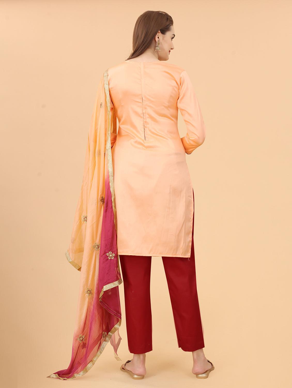 embroidered kurta pant with dupatta set - 20007799 - Standard Image - 2