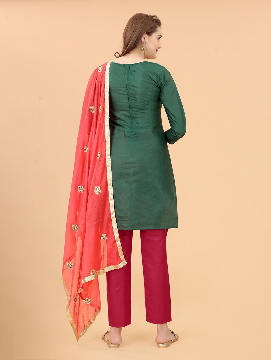 embroidered kurta pant with dupatta set - 20007800 - Standard Image - 2