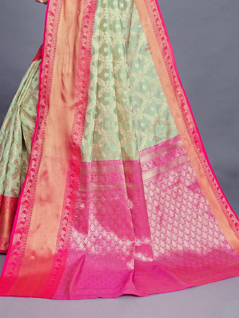 self desigh kanjivaram saree with blouse - 20007977 - Standard Image - 2