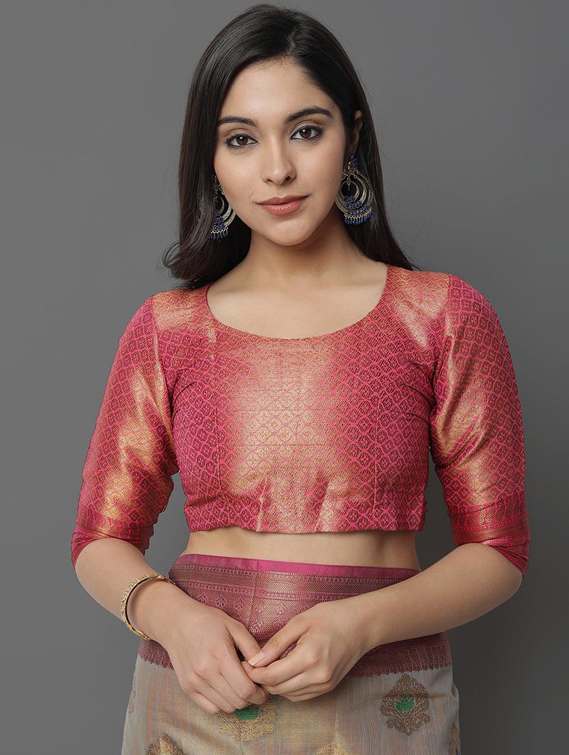 grey kanjivaram saree with blouse - 20007978 - Standard Image - 2