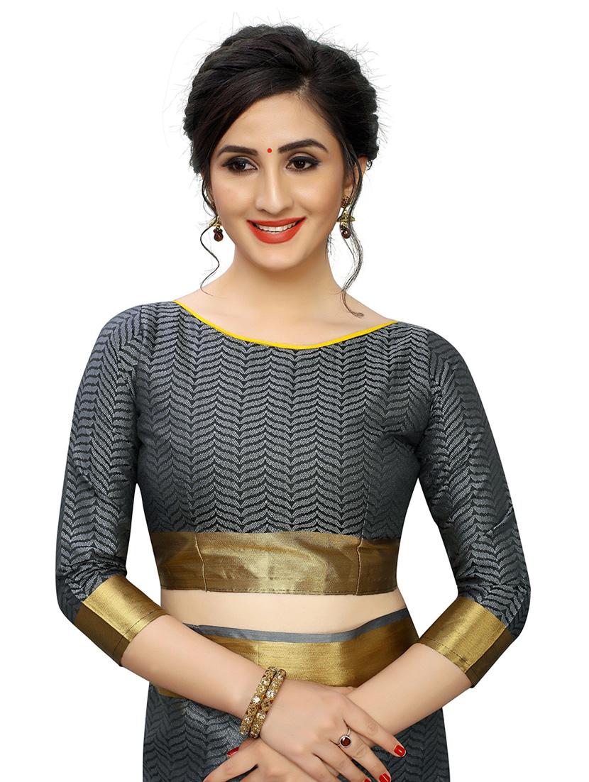 self design woven saree with blouse - 20008000 - Standard Image - 2
