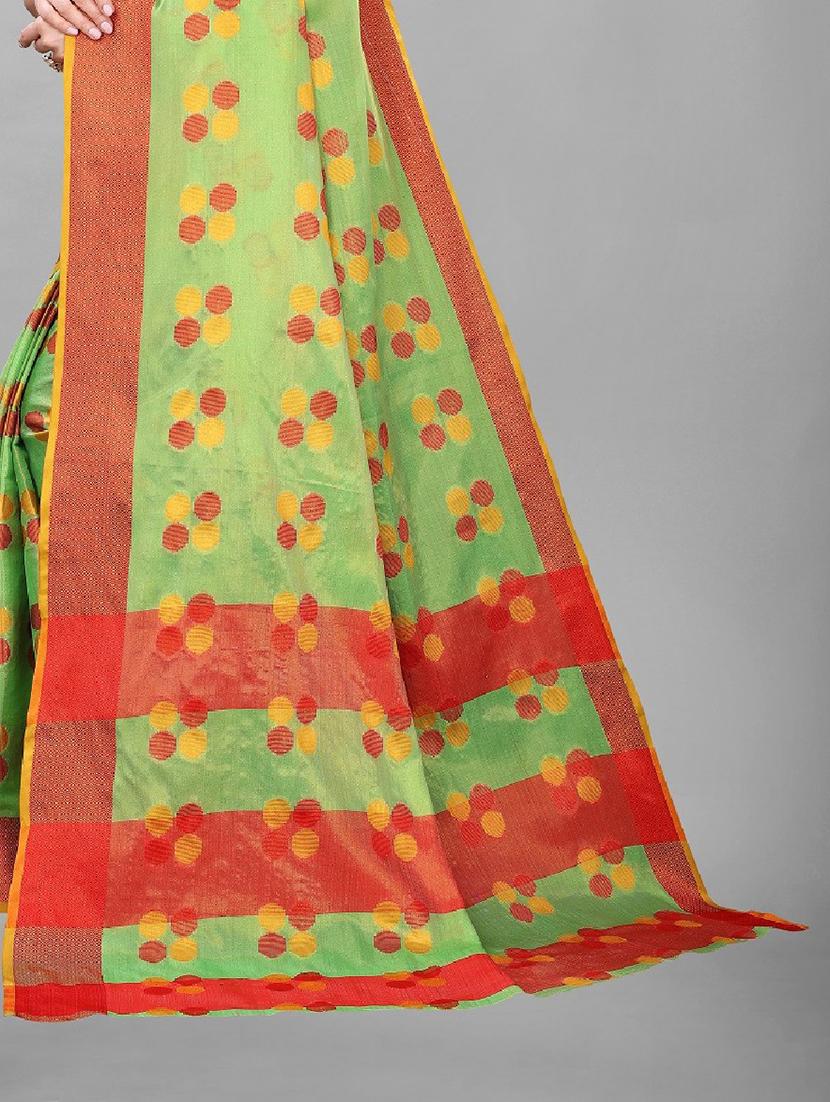 light green art silk saree with blouse - 20008009 - Standard Image - 2