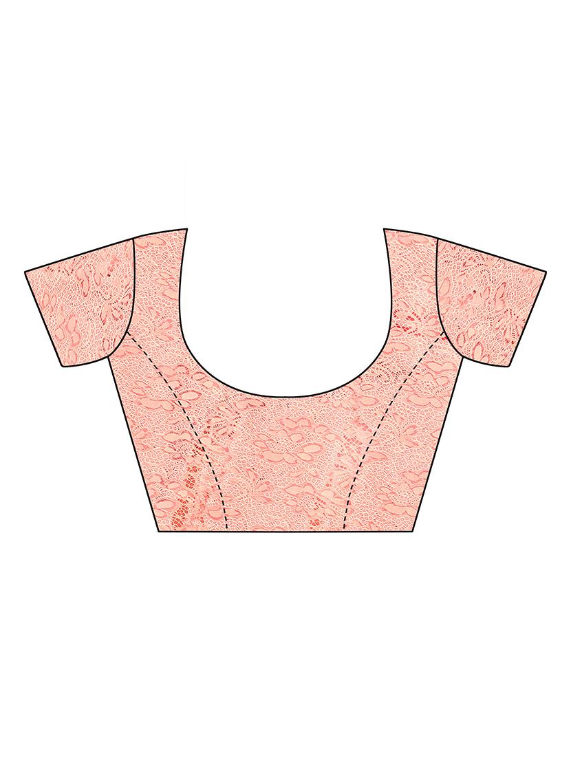 pink printed saree with blouse - 20008077 - Standard Image - 2