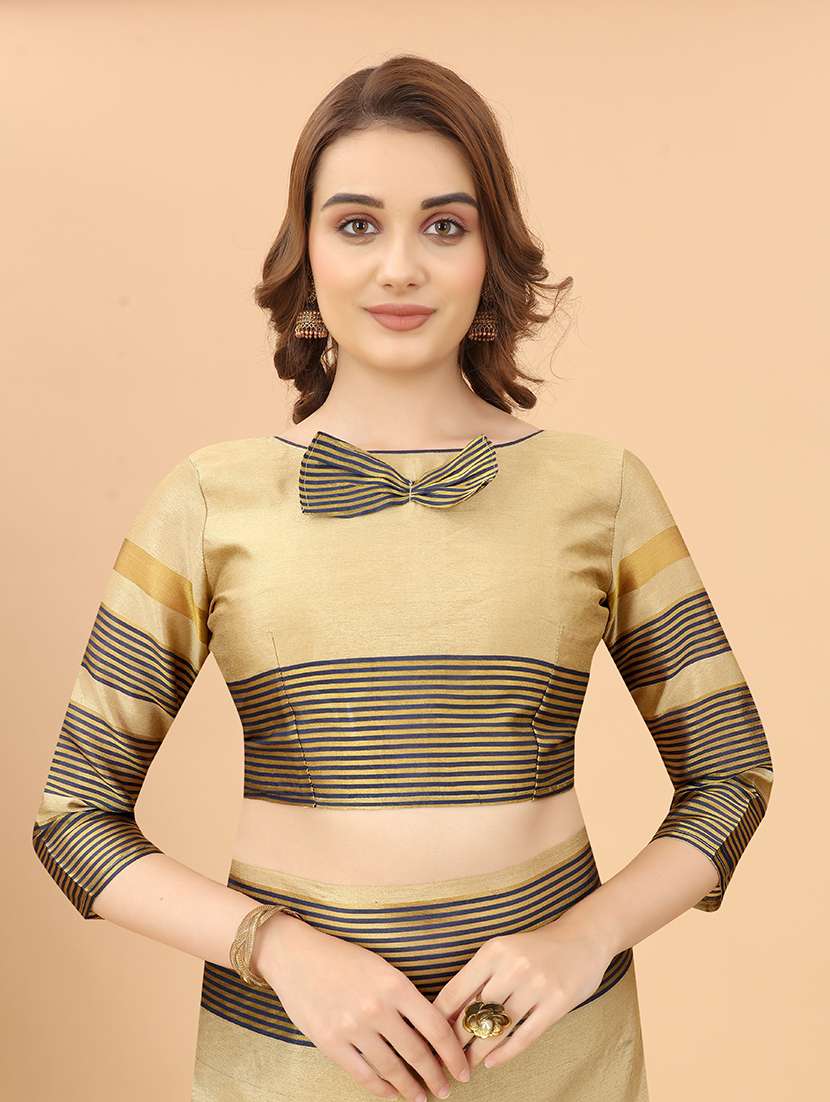 cream cotton blend saree - 20008082 -  Standard Image - 2