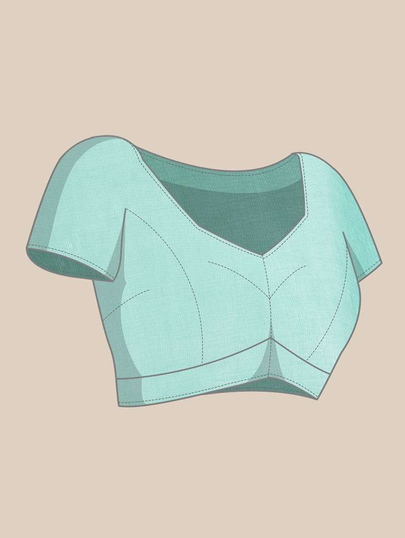 light bluel printed saree with blouse - 20008191 -  Standard Image - 2