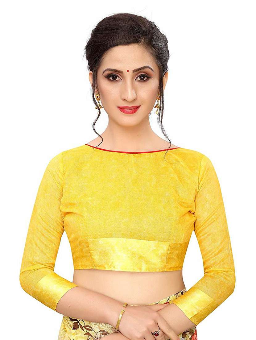 yellow floral printed saree with blouse - 20008252 - Standard Image - 2