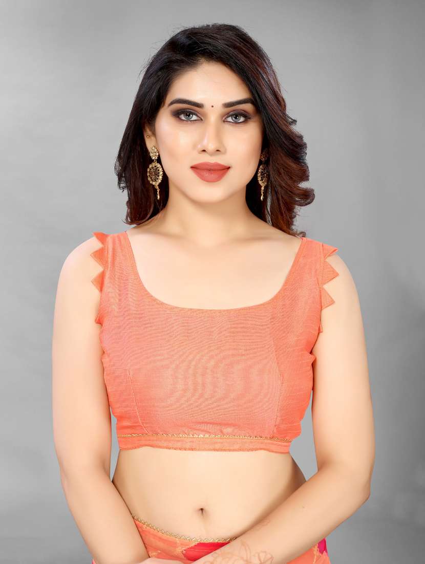 peach woven saree - 20008296 -  Standard Image - 2