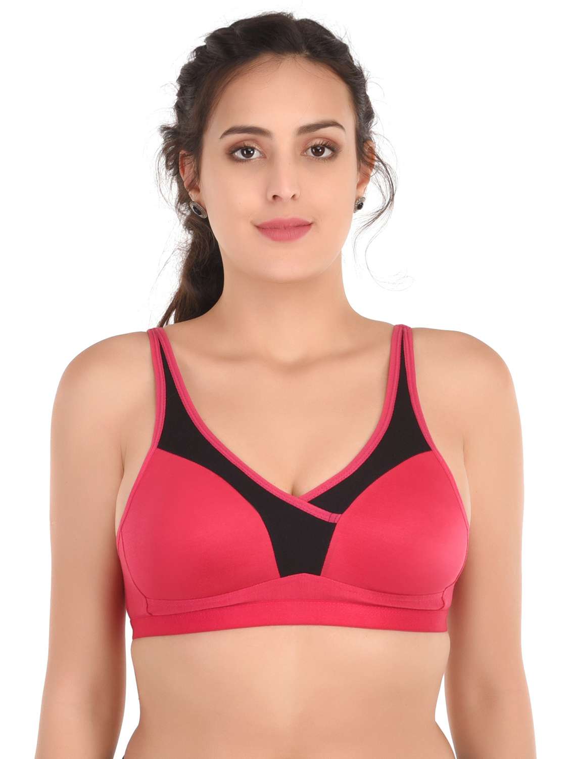 pink nylon regular bra