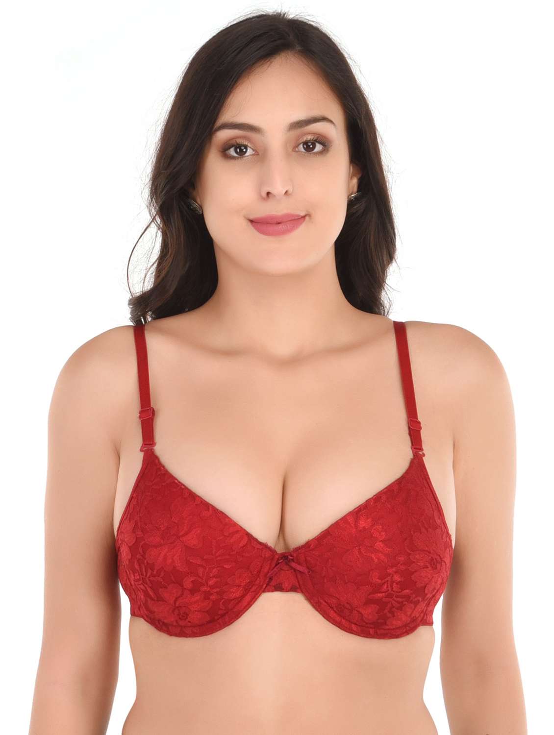 red nylon regular bra