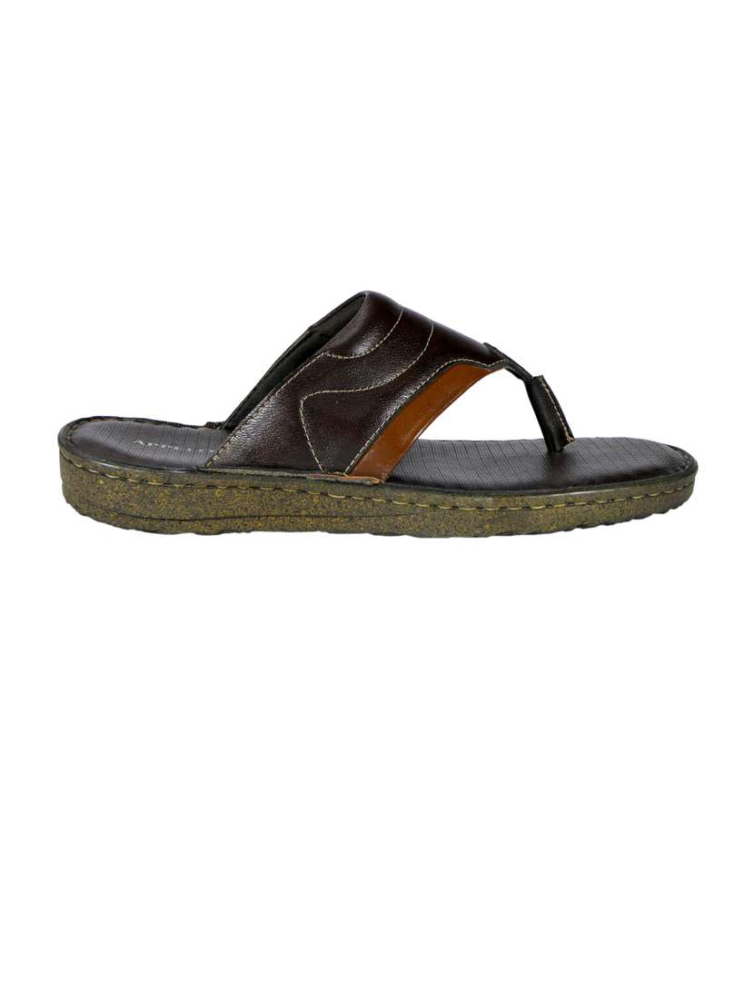 brown synthetic & mesh toe separator slippers - 20008657 -  Zoom Image - 0