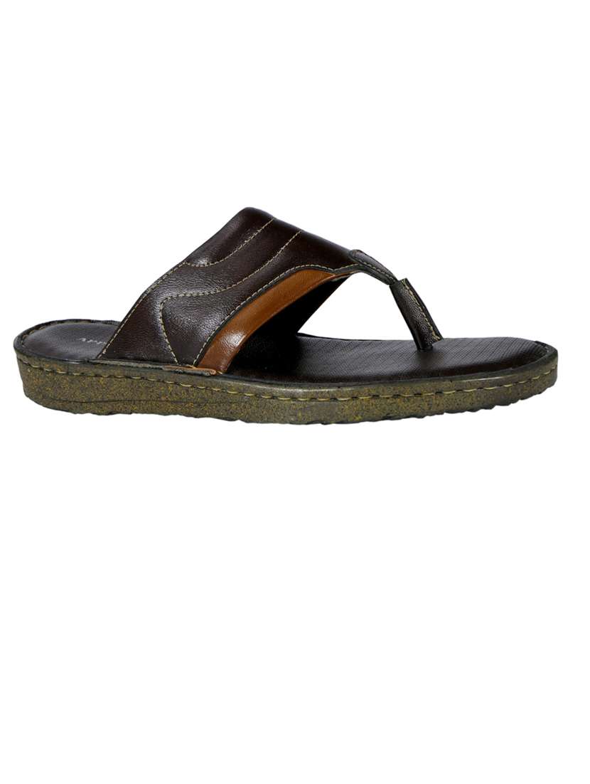 brown synthetic & mesh toe separator slippers - 20008657 - Standard Image - 2