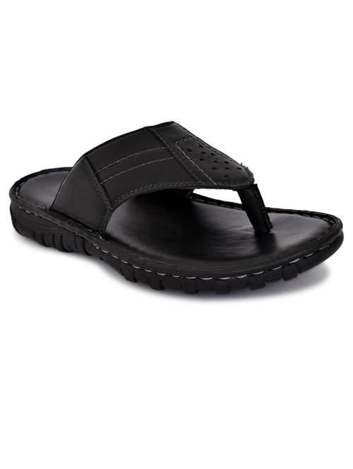 black synthetic & mesh toe separator slippers - 20008668 - Standard Image - 0