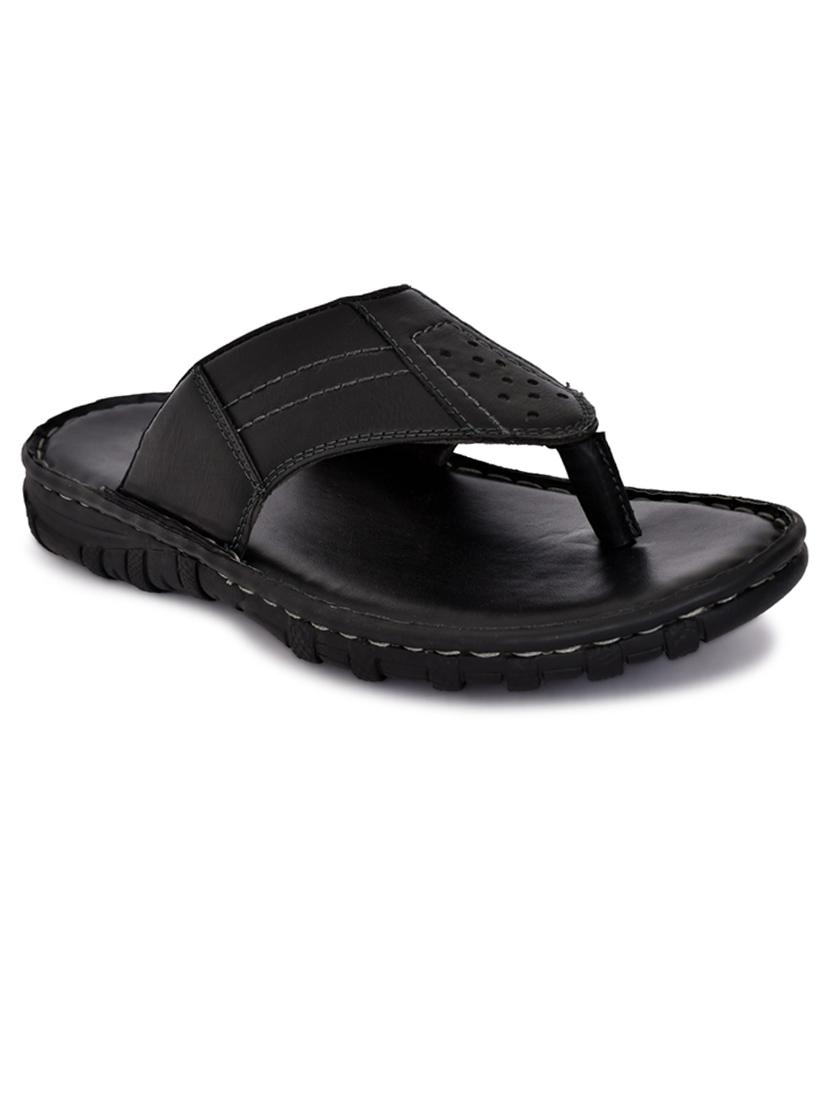 black synthetic & mesh toe separator slippers - 20008668 - Zoom Image - 0