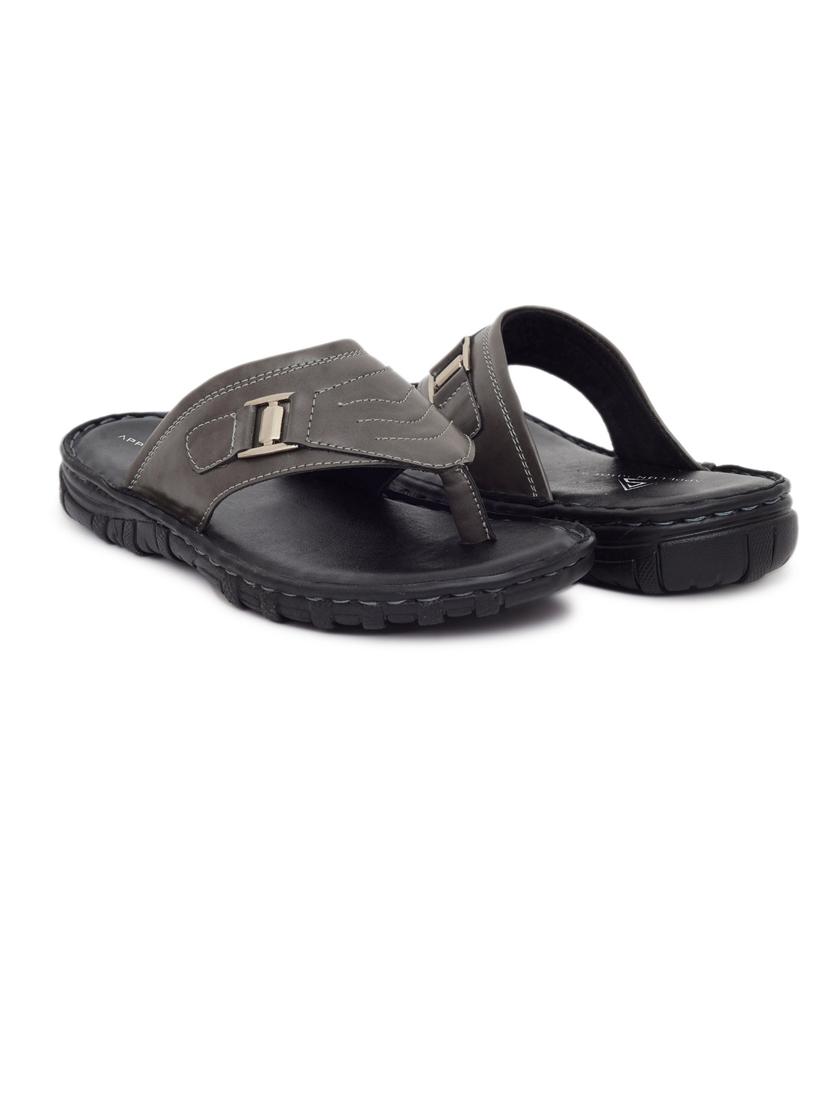 grey pu toe separator slippers - 20008696 - Standard Image - 2
