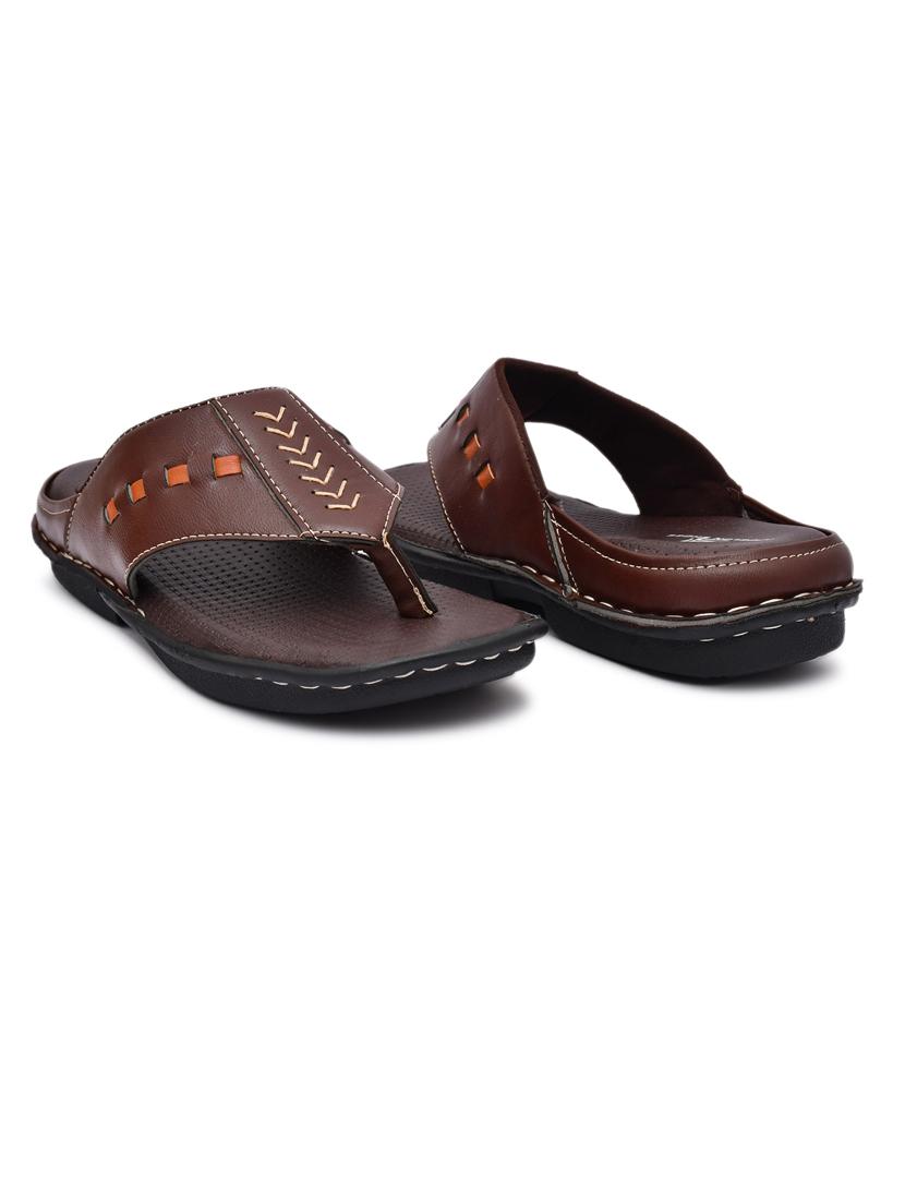 brown pu toe separator slippers - 20008715 -  Standard Image - 2