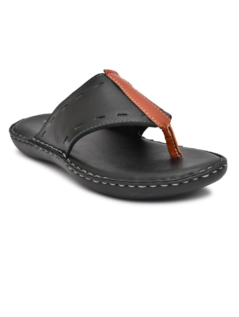 black pu toe separator slippers - 20008716 - Zoom Image - 0