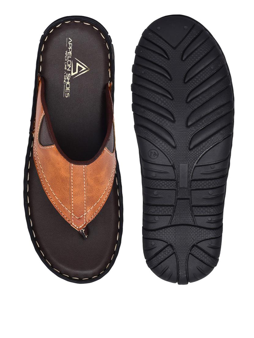 tan pu toe separator slippers - 20008754 - Standard Image - 2
