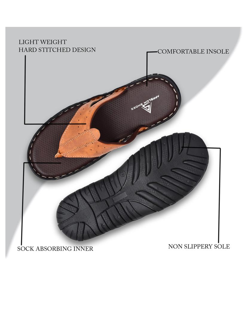 tan pu toe separator slippers - 20008758 - Standard Image - 2