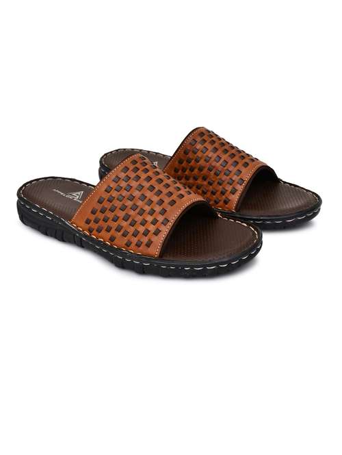 tan synthetic slip on sandals - 20008774 - Standard Image - 0