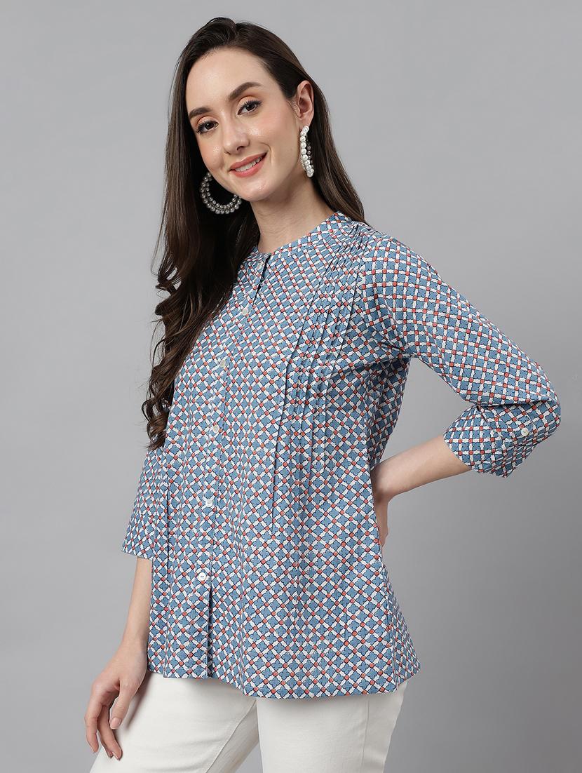 women's a line henley neck top - 20008963 - Standard Image - 2