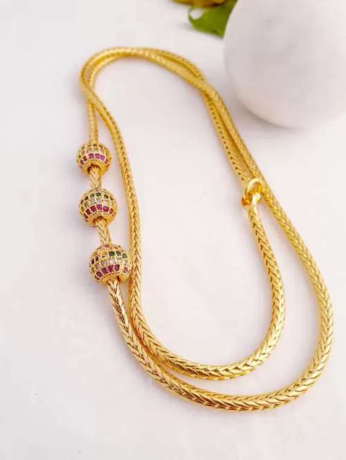 gold brass chain necklace - 20009167 -  Standard Image - 0