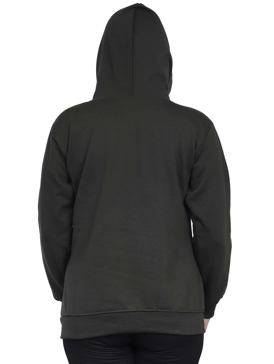 olive printed hooded neck sweatshirt - 20009511 - Standard Image - 2