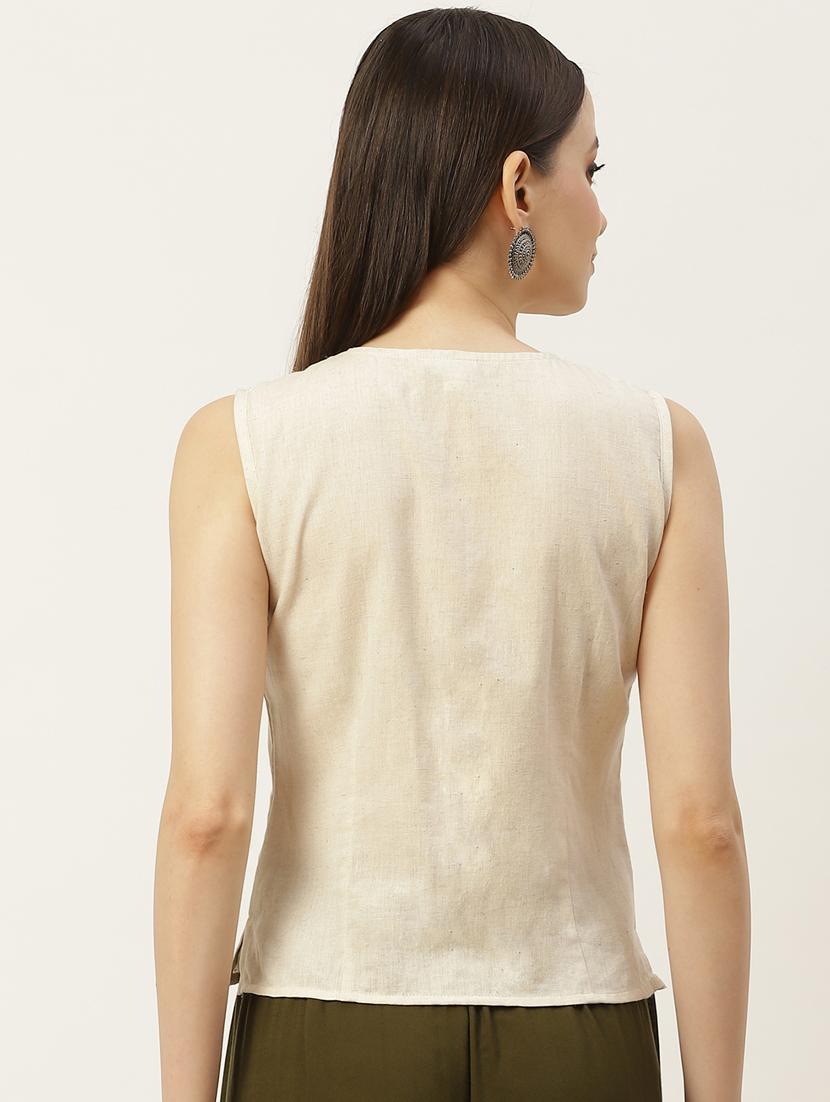 women white v-neck blouse - 20009547 - Standard Image - 2