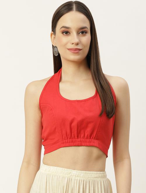 women red halter neck blouse - 20009550 -  Standard Image - 0
