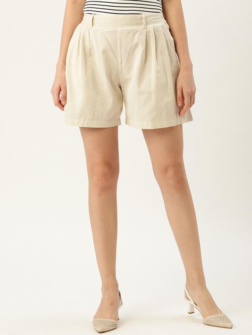 optic white cotton tailored short - 20009643 - Standard Image - 0