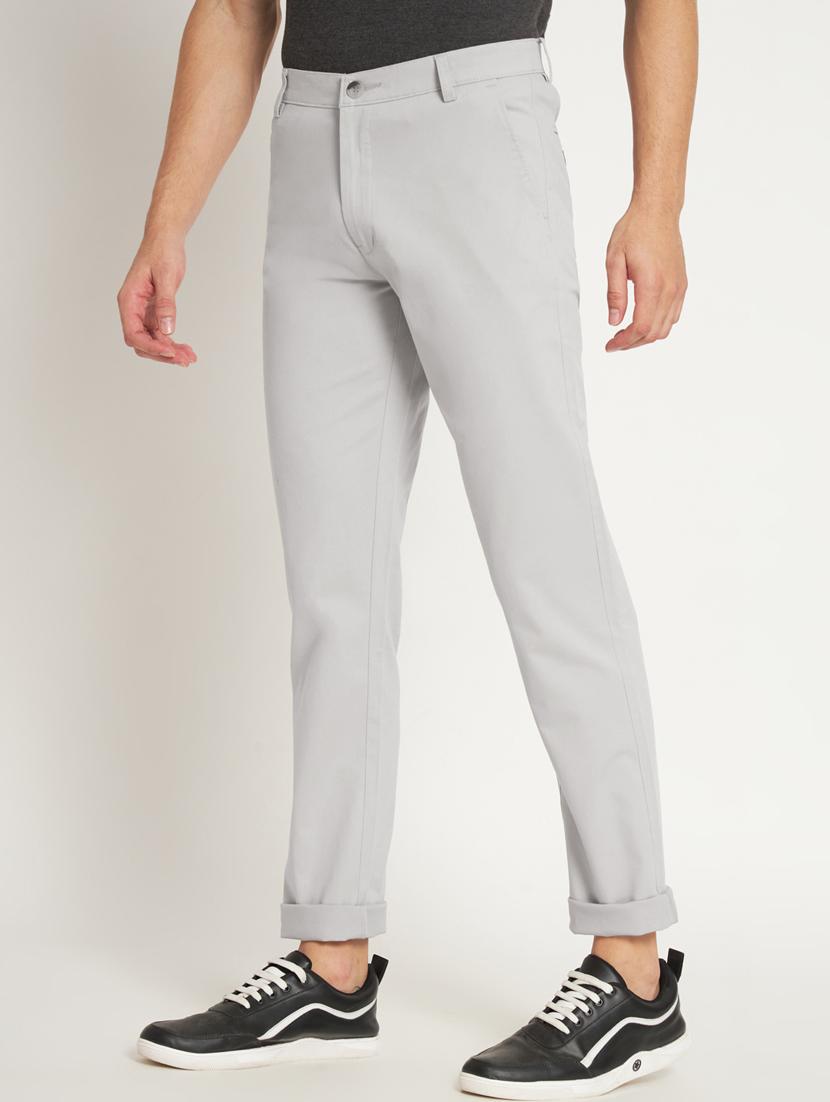 grey cotton chinos casual trousers - 20009712 - Standard Image - 2