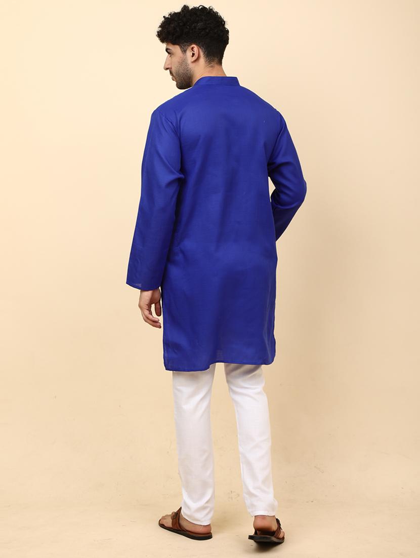 mandarin neck solid long kurta - 20009744 - Standard Image - 2