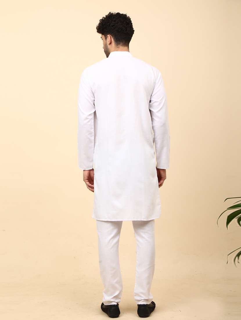 mandarin neck solid long kurta - 20009748 -  Standard Image - 2
