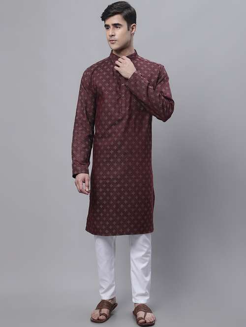 mandarin neck printed long kurta
