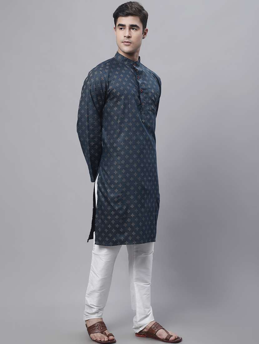 mandarin neck printed long kurta - 20009840 -  Standard Image - 2