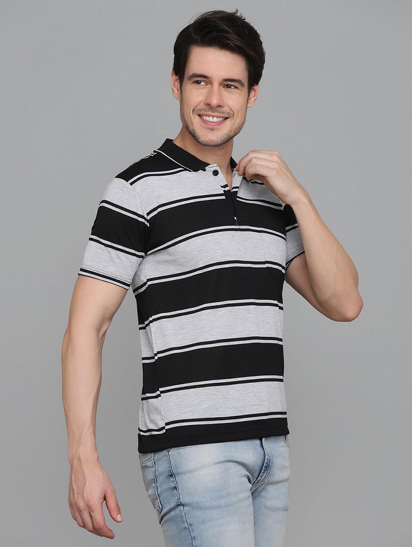 mens striped polo t-shirt - 20010048 - Standard Image - 2