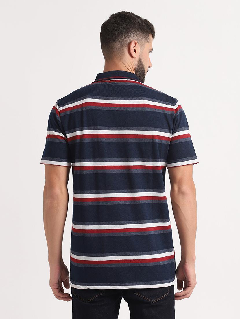 mens striped polo t-shirt - 20010079 - Standard Image - 2