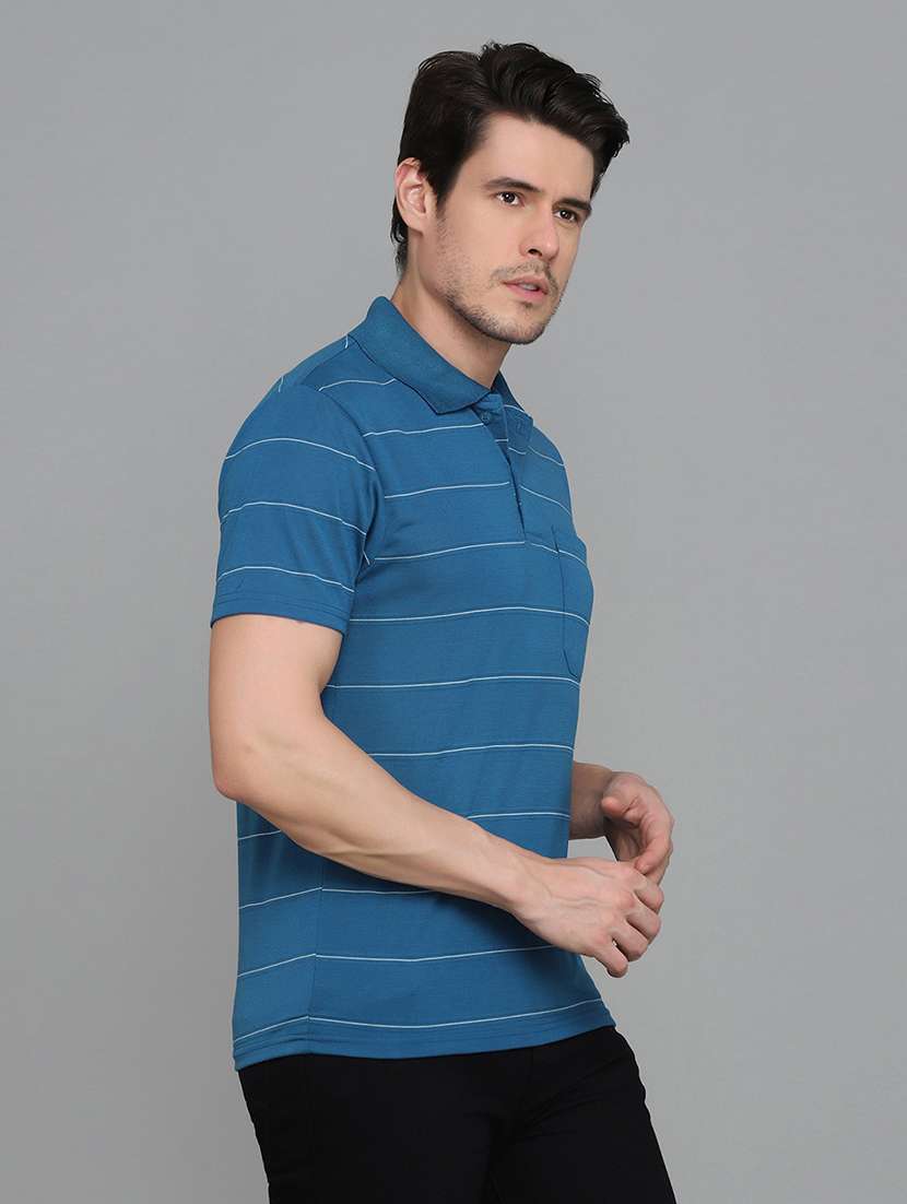 mens striped polo t-shirt  - 20010099 -  Standard Image - 2